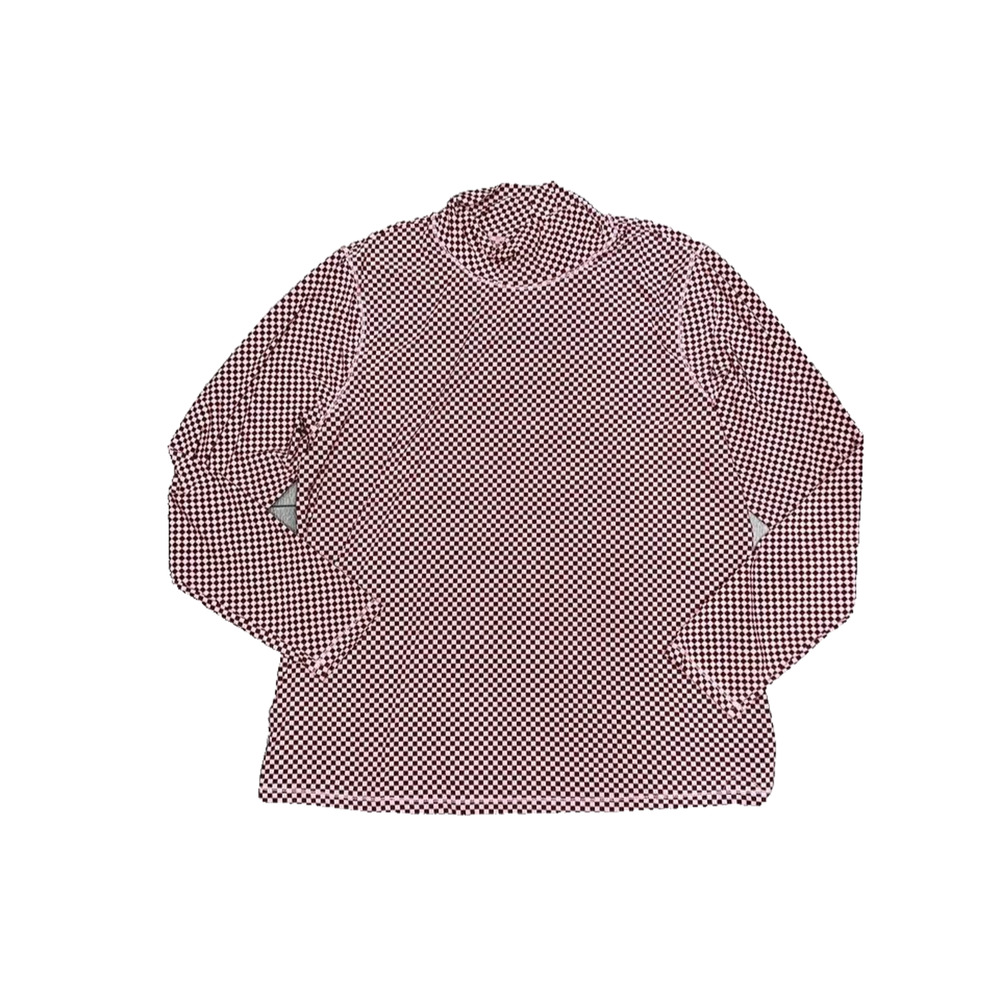 Levi’s Second Skin T-Shirt Checkered Mock Neck top Rosa 2X A003227 - Picture 3 of 8